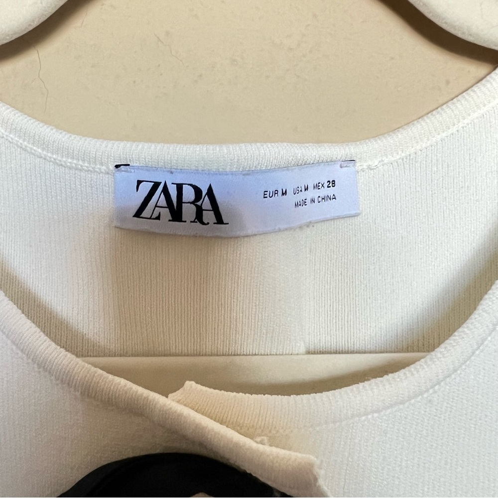 Zara Bow Knit Knit Dress Size M Bloggers Favorite - Picture 4 of 12